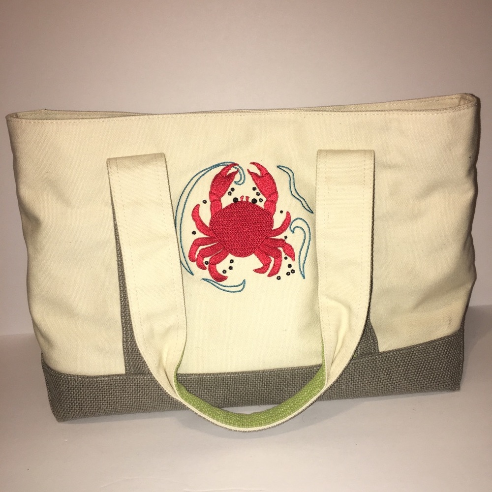 Lilac + Black Summer Bag with Beach Design